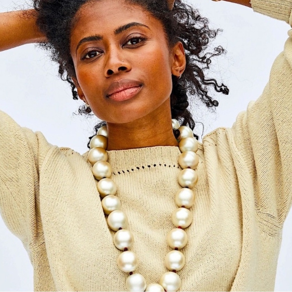 Clare V Jumbo Pearl Necklace